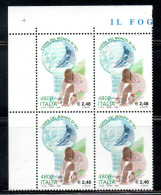 ITALIA REPUBBLICA ITALY REPUBLIC 2000 COPPA DEL MONDO DI SCI WORLD CUP SKI QUARTINA BLOCK MNH - 1991-00: Mint/hinged