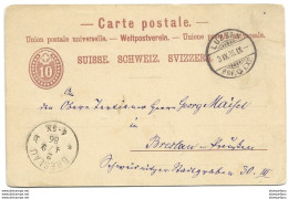 164 - 98 - Entier Postal Envoyée De Luzern à Breslau 1886 - Interi Postali