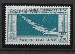 ITALY 1930 Airmail  Rome/Rio Flight  MNH - Correo Aéreo