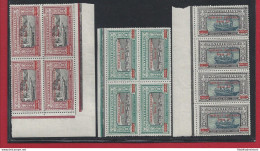 1924 SOMALIA, N° 55/57 Manzoni 3 VALORI IN QUARTINA MNH/** OTTIMA QUALITA' - Somalia