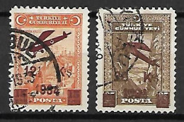 TURQUIE    -    1934.     Y&T N° 2 / 3 Oblitérés.  Surcharge Avion - Airmail