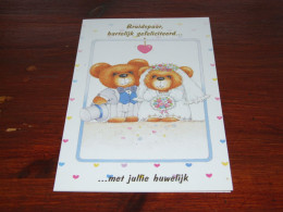 72896-          CA 11,5 X 19 CM. UNUSED DOUBLE CARD / BEREN / BEARS / BÄREN / OURS / ORSI / TEDDYBEARS - Jeux Et Jouets