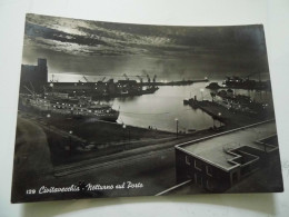 Cartolina Viaggiata "CIVITAVECCHIA Notturno Sul Porto"  1956 - Civitavecchia