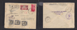 LIBIA. 1942 (19 Jan) Italiian P.O WWII. Tripoli - FIUME, Adriatic Sea (26 Jan). Registered Air Censored Express Service  - Libya