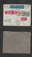LIBIA. 1933 (30 Nov) Italian, Cirenaica. Bengasi - Milano, Italy. Registered Air Multifkd Front Envelope, Mixed Issues.  - Libya