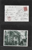 LIBIA. 1916 (26 Apr) Italian Post Office. Tripoli - Roma (1 May) Ovptd Issue Fkd Ppc + Red Censor Cachet With Arrival Cd - Libya