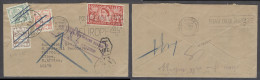 LIBIA. 1953 (August - November). GB - Tripoli - Returned. Fkd Env Taxed With Tied Pdues VF Scarce Usage Arrival Returned - Libye