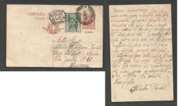 LIBIA. 1924 (4 Oct) Tripoli - Italy, Rome (7 Oct) Libia Ovptd Stat Card 10c + Adtl. Fine Used. - Libya