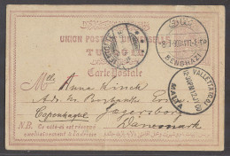 LIBIA. 1900 (8 July). Turkish Post Office. Benghazi - Denmark, Copenhagen (16 July). Malta (12 July). 20p Lilac Stat Car - Libya