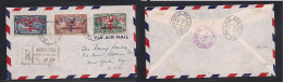 LIBERIA. 1941 (24 Sept) RED CROSS. Monrovia - USA, NYC (17 Oct) Registered Multifkd Ovptd Issue Air Envelope. Reverse Tr - Liberia
