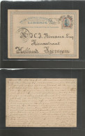 LIBERIA. 1902 (4 Oct) Monrovia - Netherlands, Nijmegen. 3c Tricolor Stat Card, Cds + Arrival On Front. VF. - Liberia