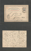 LIBERIA. 1895 (28 Jan) Monrovia - Germany, Gustrow (15 Febr) 3c Tricolor Stat Card. Fine Used. - Liberia