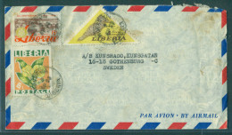 LIBERIA. C.1955 (23 April). Monrovia - Sweden, Gothenburg. Air Multifkd Flora Y Fauna Issue Triangular Stamps Rotary. - Liberia