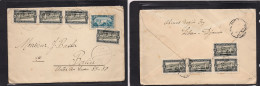 LEBANON. 1926 (4 Jan) Djounie - Germany, Berlin. Front And Reverse Multifkd Tied Depart Town Cds At 4,50 Fr Rate. Fine V - Lebanon