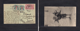 LEBANON. 1929 (8 April) Beyrouth - Zurich, Switzerland (17 Apr) OMF Syria 2 Piasters Fkd Ppc. Water Carried + Taxed (2x) - Lebanon