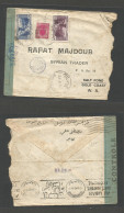 LEBANON. 1942 (19 May) Tripoli - Gold Coast, Salt Pond. Franked Envelope + Depart Censor Label + Cairo. Via Beyrout (2 J - Liban