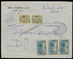 LEBANON. 1912. Turkish P.O. Zor (Type) - Alep (21 April 1912). Local Reg Multifkd Env. Fine Scarce + Nice + Scarce Cache - Lebanon