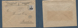 LATVIA. 1919 (27 Sept) German Occup. Germania Ovptd. Riga - Mannheim. Comercial Single Fkd + WWI Censored Envelope, Tied - Lettonia