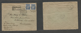 LATVIA. 1924 (13 Dec) Wentspols - CANADA, Ontario (30 Dec) Registered Multifkd Env Via London. Better Dest. - Lettonia