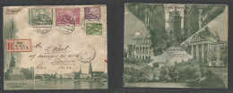 LATVIA. 1938 (10 Dec) Riga - China, Tientsin (26 Dec 30) Via German Mail. Registered Multifkd Rarity Usage Illustrated E - Lettonia