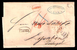 LATVIA. 1868. Riga - Portugal. Russian Period. Via Prussia. EL. In VF Condition. - Letonia