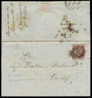 LATVIA. 1847. Riga - Wales / UK. EL Fwded To London By William Geo. Frilring, Where Posted With GB 1841 1d Red, Tied "12 - Letonia