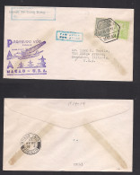 MACAU. 1937 (28 Apr) MACAU - HONG KONG Trip. First Flight Macau USA. Fkd + Env + Special Cachet. - Other & Unclassified