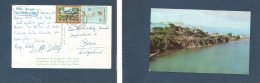 MACAU. 1963 (30 Dec) GPO - Switzerland, Bern "Air Via HK" Blue Cachet Multifkd Ppc. - Sonstige & Ohne Zuordnung