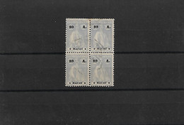 MACAU. 1922. Choi 256º 10a Pale Blue, Used Block Of Four, Central Cancel. Low Stars III-IV, But Low Left Star Stamp 3 Po - Otros & Sin Clasificación