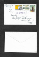 MACAU. 1990 (1 Nov) CTT - Brazil. Multifkd Env + Special Cachet "SUPERFICIE" Indicating Rate Only For Sea Mail, Not Air. - Altri & Non Classificati