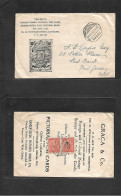 MACAU. 1940 (15 Aug) GPO - USA, NJ, Red Bank. Graça & Co. Illustrated Reverse Multifkd Envelope. Scarce WWII Usage And F - Altri & Non Classificati