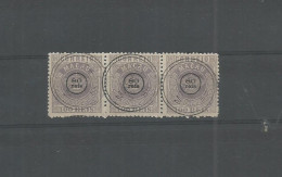 MACAU. 1884-5. 80rs / 100rs Lilac, Perf 12 1/2. Horizontal STRIP OF THREE, Cancelled "MACAO / Jan 7 / 88" Well Centered  - Autres & Non Classés