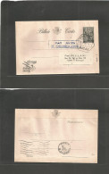 MACAU. 1950 (17 Nov) GPO - Portugal, Lisbon (23 Nov) 60 Avos Stationary Lettersheet, Blue Cachet "par Avion De Hong Kong - Other & Unclassified