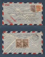 MACAU. 1947 (7 June) GPO - Brazil, Sao Paulo. Air Multifkd F+R Incl Local Print With Special Early Air Cachet "Par Avion - Altri & Non Classificati