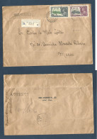 MACAU. 1935 (8 Nov) Hong Kong - MACAO (9 Nov) Registered Jubilee Issue At 25c Rate Fkd Env Arrival Cachet "AUSENTE" (xxx - Autres & Non Classés