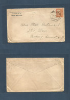 MACAU. 1936 (13 April) GPO - USA, Danbury, Comedians. Single 20 Avos Orange Fkd Envelope, Tied Ds. VF. Comercial. Early  - Andere & Zonder Classificatie