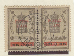 MACAU. 1911. Af 144 º (2). 1 Avo / 5r Horiz Sed Pair Cds 10 AGO 11. VF. - Autres & Non Classés