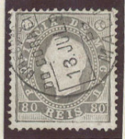 MACAU. 1887. Af 38º. 80rs D Luis Mark Grey Used Perf 12 1/2. VF. - Autres & Non Classés