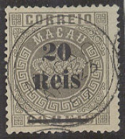 MACAU. 1887. Af 28º. 20rs / 80rs Black Grey Shade Perf 13 1/2 Well Centered Cds 23 AP 87. - Andere & Zonder Classificatie