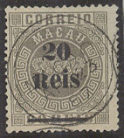 MACAU. 1887. Af 28º. 20rs / 80rs Black Grey Shade Perf 13 1/2 Well Centered Cds 23 AP 87. - Other & Unclassified