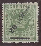 MACAU. 1885. Af 14 (x). 20rs / 50rs Green Perf 12 1/2 Well Centered. Nice Crown Issue Stamp. - Andere & Zonder Classificatie