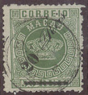 MACAU. 1885. Af 14º. 20rs / 50rs Pf 12 1/2 Cds 4 Au 86 (?) Bar 2,5 X 20mm. Fine Variety Teis Letters Moved Upper To Figu - Altri & Non Classificati