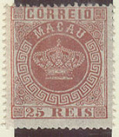 MACAU. 1884. Af 4x. 25rs Rose, Perf 13 1/2. - Autres & Non Classés