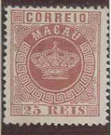 MACAU. 1884. Af 4 (x). 25rs Red-rose, Perf 12 1/2 Well Centered. Fine. - Other & Unclassified