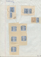 MACAU. 1910. Bisects. 6 Avo / 200rs Blue 1902 Issue. Album Page Containing Four Diff Fragments Incl 1/2, 1 1/2 Vetical A - Autres & Non Classés