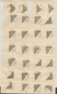 MACAU. 1910. Bisects. 3 Aro Lilac X28. Album Page Counting 28 Stamps On Fragment Cto Cancel. Interesting For Wxhibition  - Andere & Zonder Classificatie