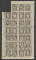 MACAU. 1911. Postage Due 2 Avos, Block Of 27 Mint Ovptd Rep Of Lisbon. VF Exhibition Item. Choi D-14. - Andere & Zonder Classificatie