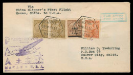 MACAU. 1937 (28 April). Macau - San Fco (4 May). First Flight. Via China Clipper. Fkd Env + Cachet. VF. - Autres & Non Classés