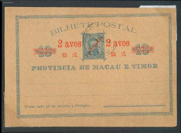 MACAU. 1899. Local Red Ovptd Bilingual Stat Card. Precancelled. Fine. - Autres & Non Classés