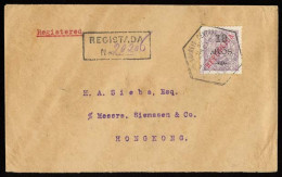 MACAU. 1913. Macau - Hg Kg. Registered Fwd Env 18a / 20r Local "REPUBLICA" Ovpt. - Sonstige & Ohne Zuordnung